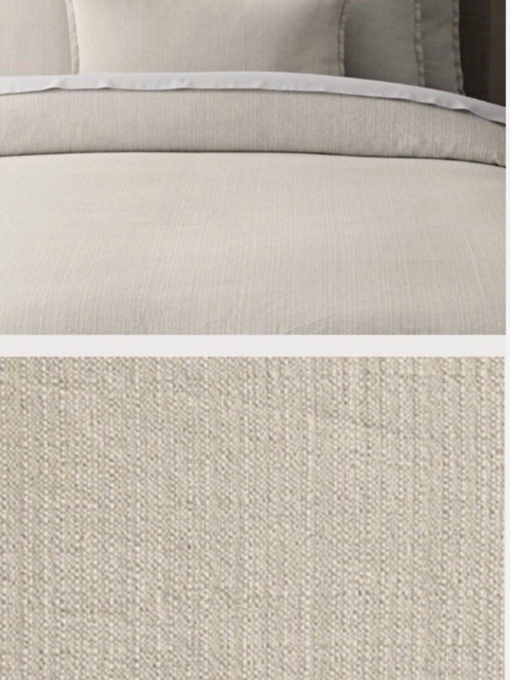 NWT Restoration Hardware Italian Lucca Linen- Cotton Weave Duvet King  Sand Beig